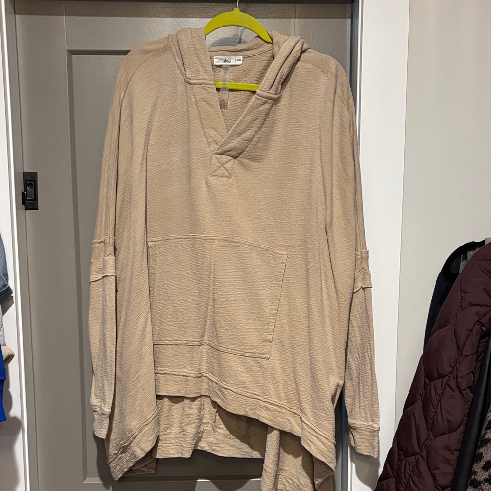 Tan Women's Sweater with Hood